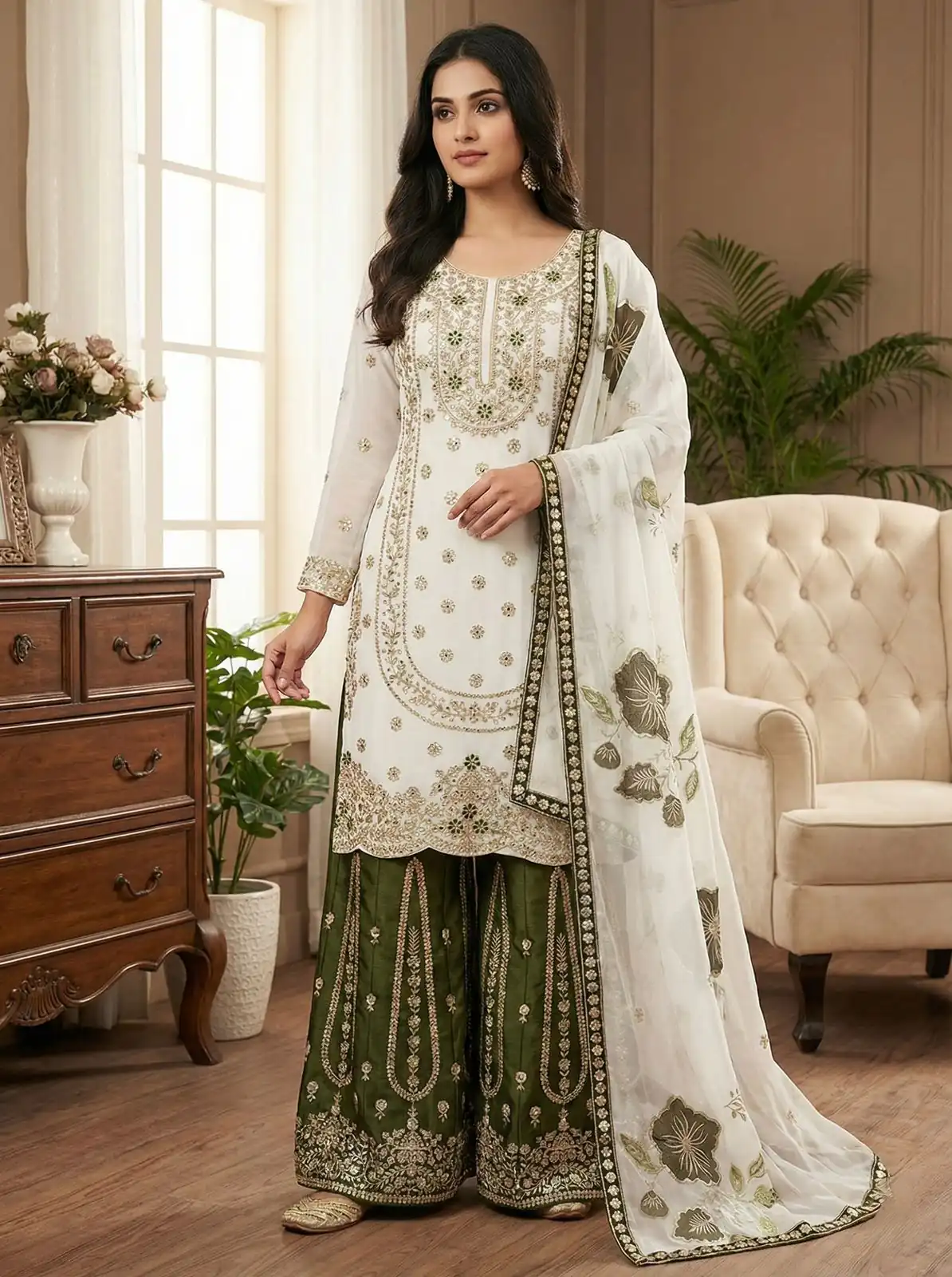 NSR 884 White Organza Silk Salwar Suit with Digital Print & Embroidery Work. Introductory Price ₹2149. Delivery 4-6 Working Days. Shop now. | Jump Suits, Straight Suits, Casual Suits, Creative suits, Designer Suits, Palazzo Suits, Party Wear Suits, Patiala Suits, Salwar suit