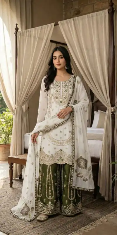 NSR 884 White Organza Silk Salwar Suit with Digital Print & Embroidery Work. Introductory Price ₹2149. Delivery 4-6 Working Days. Shop now. | Jump Suits, Straight Suits, Casual Suits, Creative suits, Designer Suits, Palazzo Suits, Party Wear Suits, Patiala Suits, Salwar suit