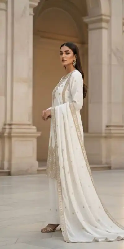BE 444 White Color Organza Silk Salwar Suit with Embroidery Work. Special Price ₹2099. Delivery 4-6 Working Days. Shop now. | Jump Suits, Straight Suits, Casual Suits, Creative suits, Designer Suits, Palazzo Suits, Party Wear Suits, Patiala Suits, Salwar suit