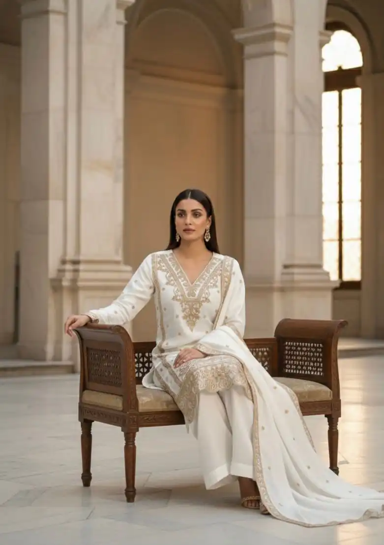 BE 444 White Color Organza Silk Salwar Suit with Embroidery Work. Special Price ₹2099. Delivery 4-6 Working Days. Shop now. | Jump Suits, Straight Suits, Casual Suits, Creative suits, Designer Suits, Palazzo Suits, Party Wear Suits, Patiala Suits, Salwar suit