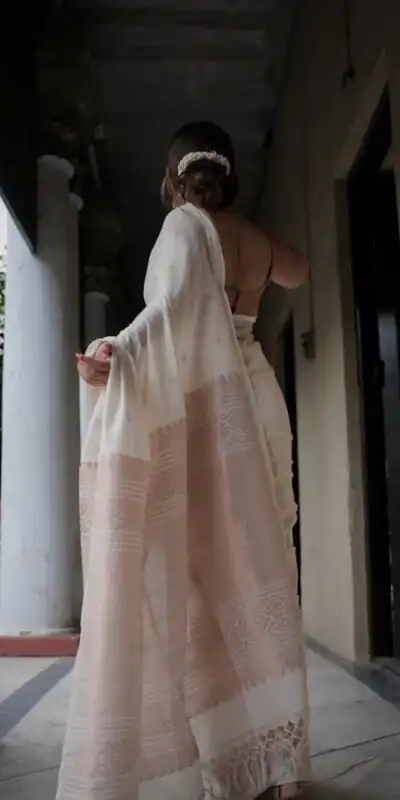 KP 6012 White in Soft Lichi Silk Lace Border & Lace Work Saree . Available at ₹1399 only. Delivery 4-6 Working Days. Shop now. | Bollywood Sarees, Creative Sarees, Designer Sarees, Embroidered Sarees, Ethnic Saree, Modern Digital sarees, Party Wear Sarees, Sarees