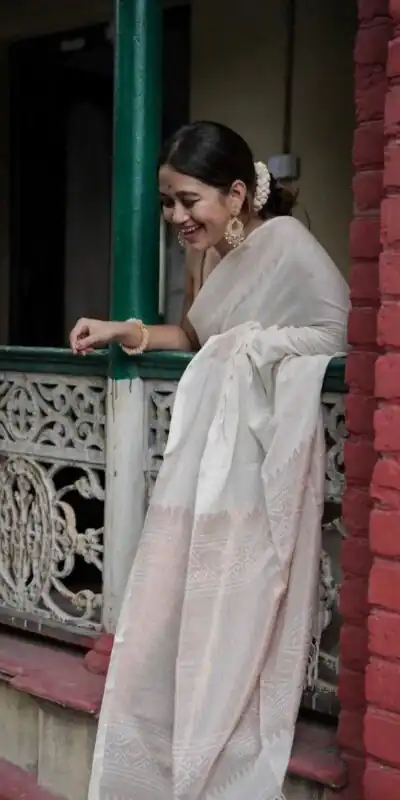 KP 6012 White in Soft Lichi Silk Lace Border & Lace Work Saree . Available at ₹1399 only. Delivery 4-6 Working Days. Shop now. | Bollywood Sarees, Creative Sarees, Designer Sarees, Embroidered Sarees, Ethnic Saree, Modern Digital sarees, Party Wear Sarees, Sarees