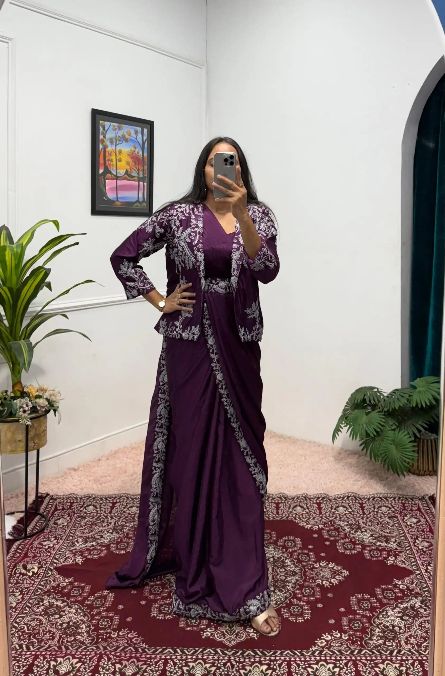 ST 1090 Wine Color Chinon Saree with Embroidery Work & Lace Work. Now at just ₹2099. Delivery 4-6 Working Days. Shop now. | Bollywood Sarees, Creative Sarees, Designer Sarees, Embroidered Sarees, Ethnic Saree, Modern Digital sarees, Party Wear Sarees, Sarees