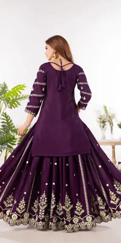 ND 5033 Wine Chinon Silk Salwar Suit with Embroidery Work & Lace Work. Affordable Price ₹2149. Delivery 4-6 Working Days. Shop now. | Jump Suits, Straight Suits, Casual Suits, Creative suits, Designer Suits, Palazzo Suits, Party Wear Suits, Patiala Suits, Salwar suit