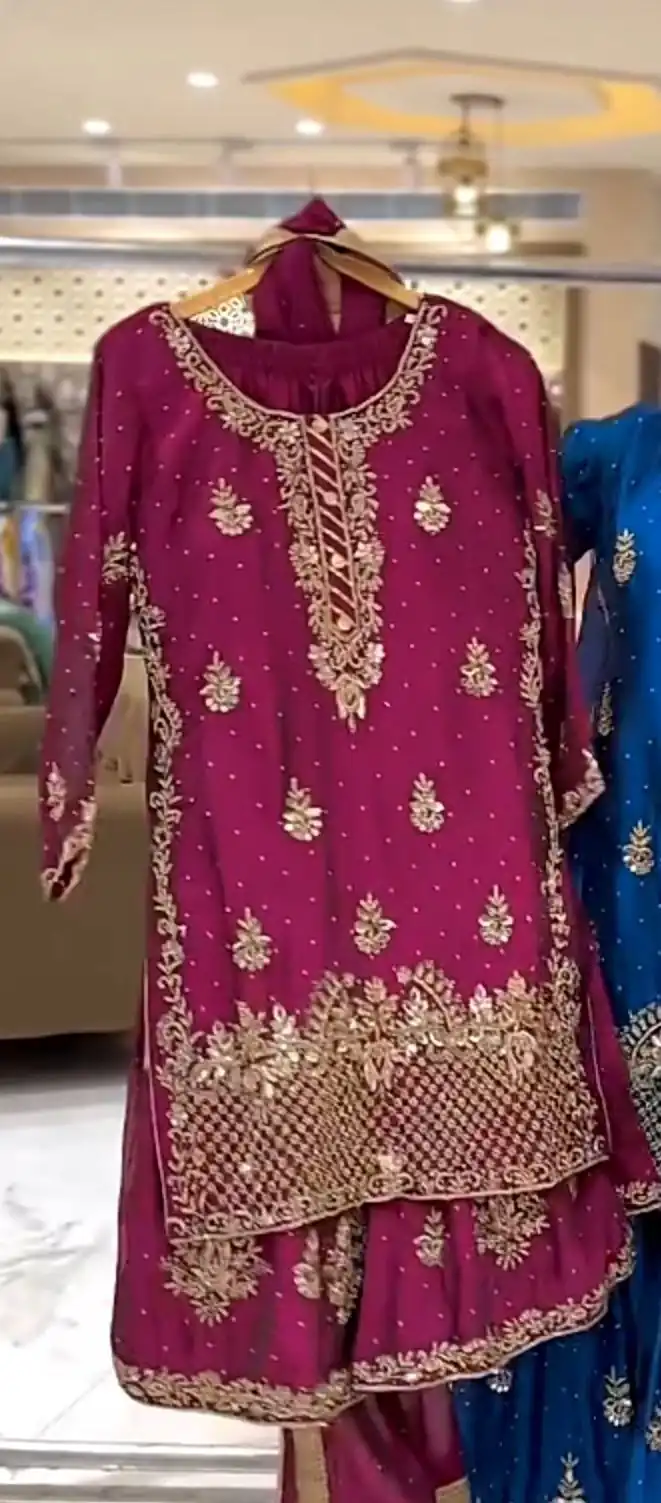 NF 1249 Wine Color Chinon Silk Salwar Suit with Embroidery Work. Online Get it for ₹2149. Delivery 4-6 Working Days. Shop now. | Jump Suits, Straight Suits, Casual Suits, Creative suits, Designer Suits, Palazzo Suits, Party Wear Suits, Patiala Suits, Salwar suit
