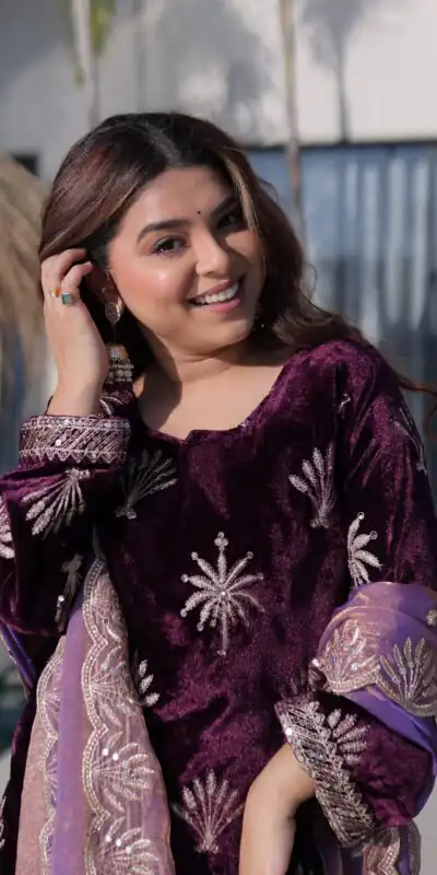 KA 1220 Wine Ice Velvet Salwar Suit with Embroidery Work & Zari Work. Exclusive Offer ₹2499. Delivery 4-6 Working Days. Shop now. | Jump Suits, Straight Suits, Casual Suits, Creative suits, Designer Suits, Palazzo Suits, Party Wear Suits, Patiala Suits, Salwar suit