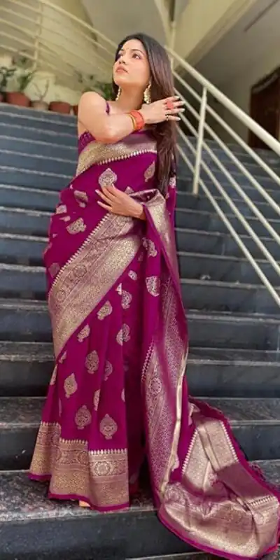 KP 6001 Wine in Soft Lichi Silk Lace Border & Lace Work Saree . Exclusive Offer ₹1399. Delivery 4-6 Working Days. Shop now. | Bollywood Sarees, Creative Sarees, Designer Sarees, Embroidered Sarees, Ethnic Saree, Modern Digital sarees, Party Wear Sarees, Sarees