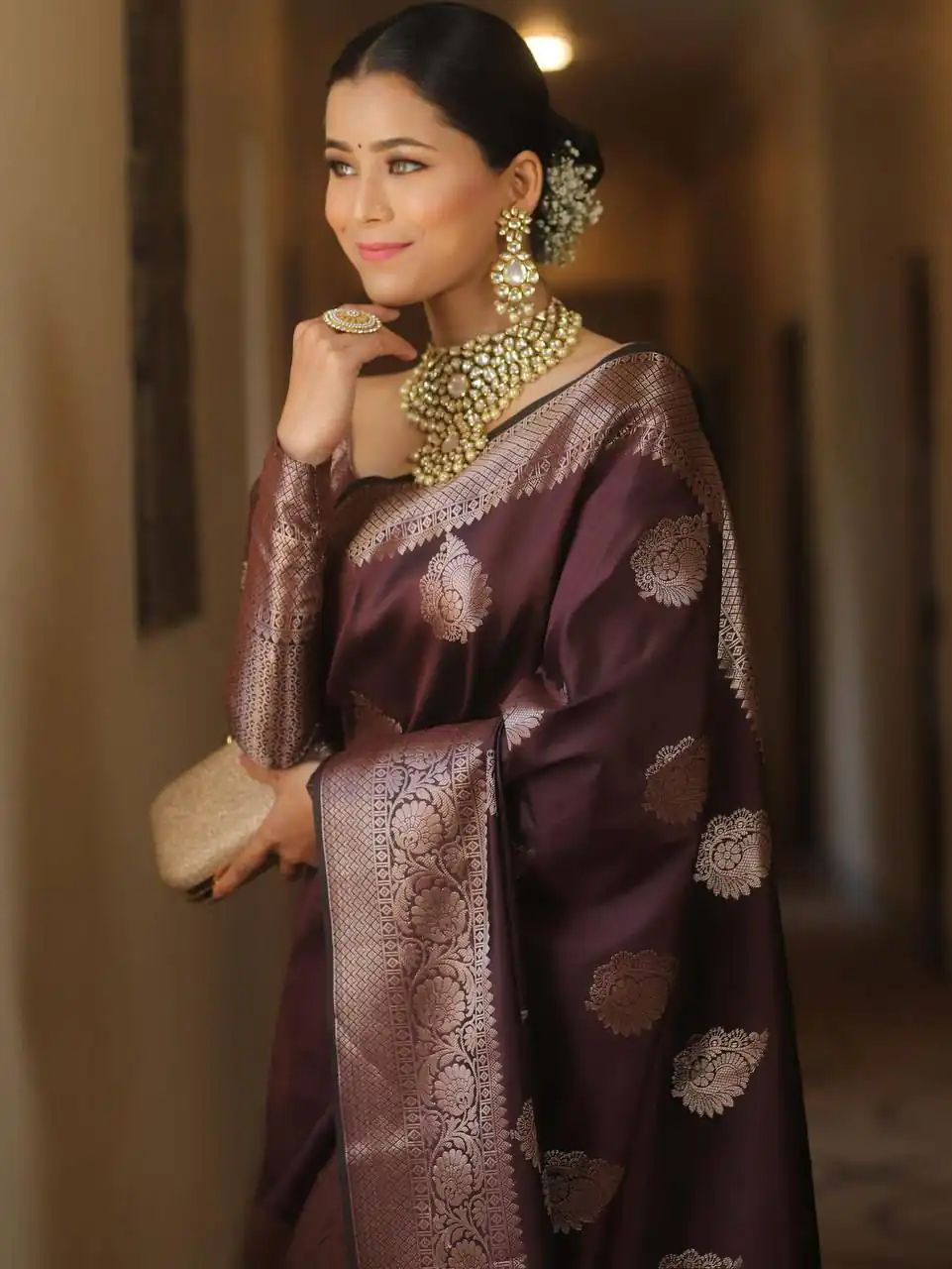 KPR 275 Wine Soft Lichi Silk Saree Perfect for Wedding, Party, Raksha Bandhan, Sangeet, Eid – . Get it for ₹1349. Delivery 4-6 Working Days. | Bollywood Sarees, Creative Sarees, Designer Sarees, Embroidered Sarees, Ethnic Saree, Modern Digital sarees, Party Wear Sarees, Sarees