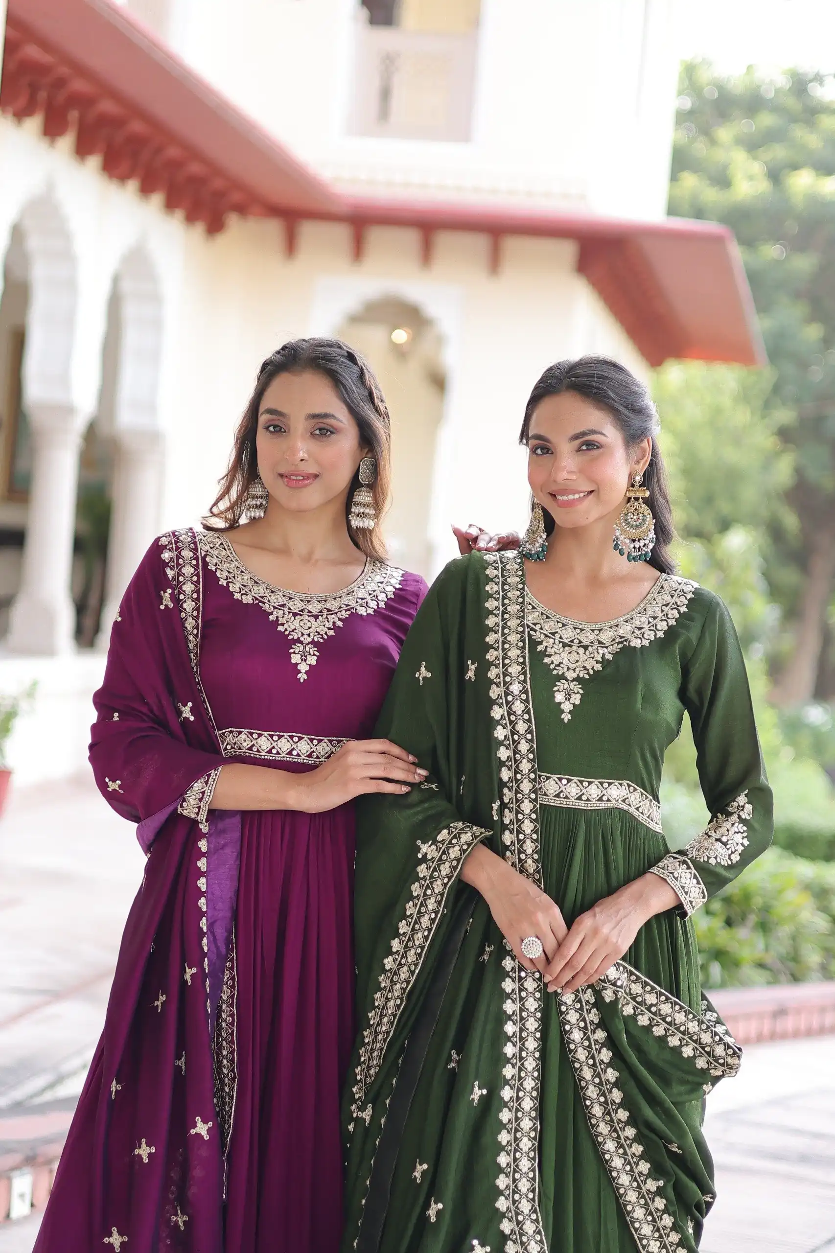 KA 1215 Wine Vichitra Silk Gown Perfect for Wedding, Party, Holi, Anniversary, Mehendi –. Grab it for ₹2449. Delivery 4-6 Working Days. Shop now. | Bollywood Gowns, Creative Gowns, Designer Gowns, Embroidered Gowns, Gowns, Party Wear Gowns