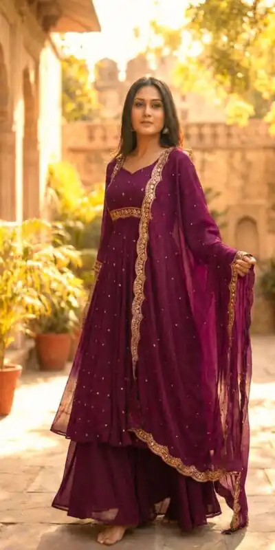 MF 1010 Wine Vichitra Silk Salwar Suit with Zari Work & Embroidery Work. Now at just ₹1769. Delivery 4-6 Working Days. Shop now. | Jump Suits, Straight Suits, Tops & Bottoms, Track Suits, Trendy Wear, Casual Suits, Creative suits, Designer Suits, Palazzo Suits, Party Wear Suits, Patiala Suits, Salwar suit