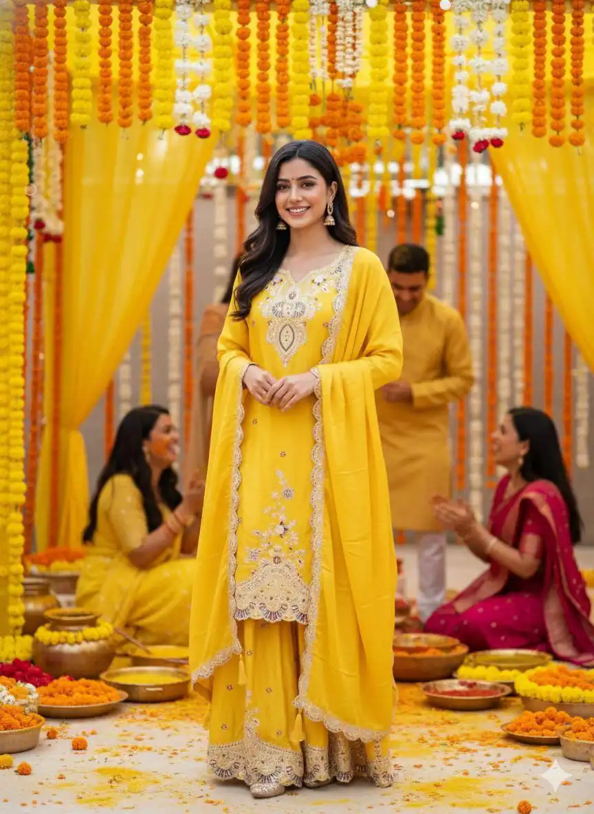 LG 2058 Yellow Chinon Salwar Suit with Embroidery Work. Wedding, Party, Festive, Events, Grab it for ₹2449. Delivery 4-6 Working Days. Shop now. | Jump Suits, Straight Suits, Casual Suits, Creative suits, Designer Suits, Palazzo Suits, Party Wear Suits, Patiala Suits, Salwar suit