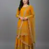 ZF 250 Yellow Color Faux Georgette Embroidery Sequence Work Sharara Suit Wedding, Party, Festive, Events Etc. Expected Delivery 4-6 Working Days @2099/- | Jump Suits, Straight Suits, Casual Suits, Creative suits, Designer Suits, Palazzo Suits, Party Wear Suits, Patiala Suits, Salwar suit