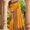 MB 18 Yellow in Color Meenakari Zari Work & Lace Work Saree work. Exclusive Offer ₹2399. Delivery 4-6 Working Days. Shop now. | Bollywood Sarees, Creative Sarees, Designer Sarees, Embroidered Sarees, Ethnic Saree, Modern Digital sarees, Party Wear Sarees, Sarees