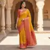 MB 6088 Yellow Color Lace Work & Zari Work Sareein Pochampalli Silk. Best Price ₹2049. Delivery 4-6 Working Days. Shop now. | Bollywood Sarees, Creative Sarees, Designer Sarees, Embroidered Sarees, Ethnic Saree, Modern Digital sarees, Party Wear Sarees, Sarees