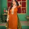 Angelic Orange Chinon Silk Embroider Work Salwar Suit