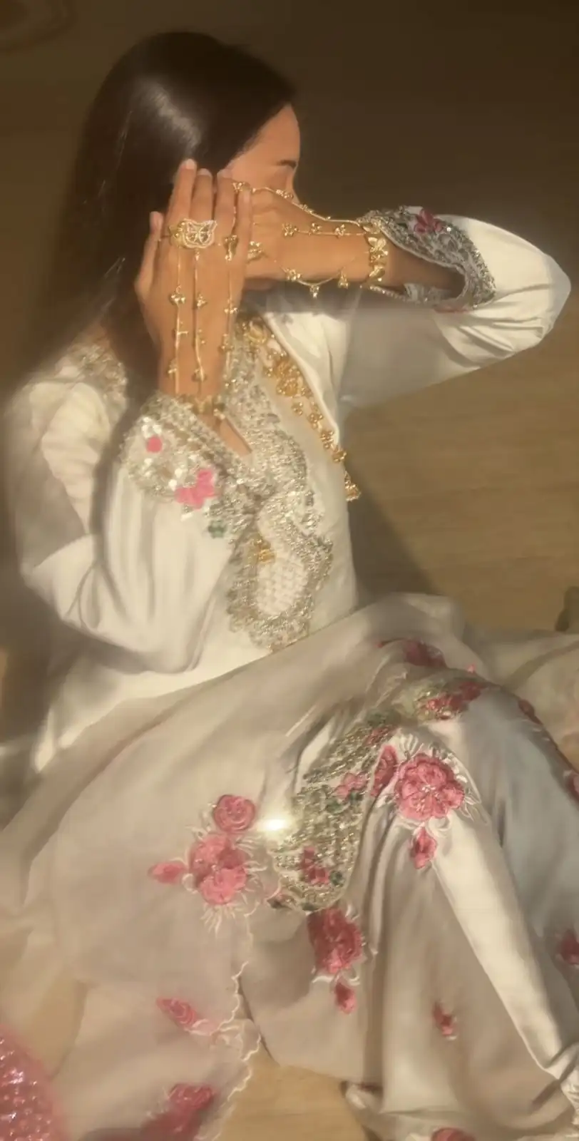 Dreamy Off White Japan Satin Embroidery Work Salwar Suit - Image 5