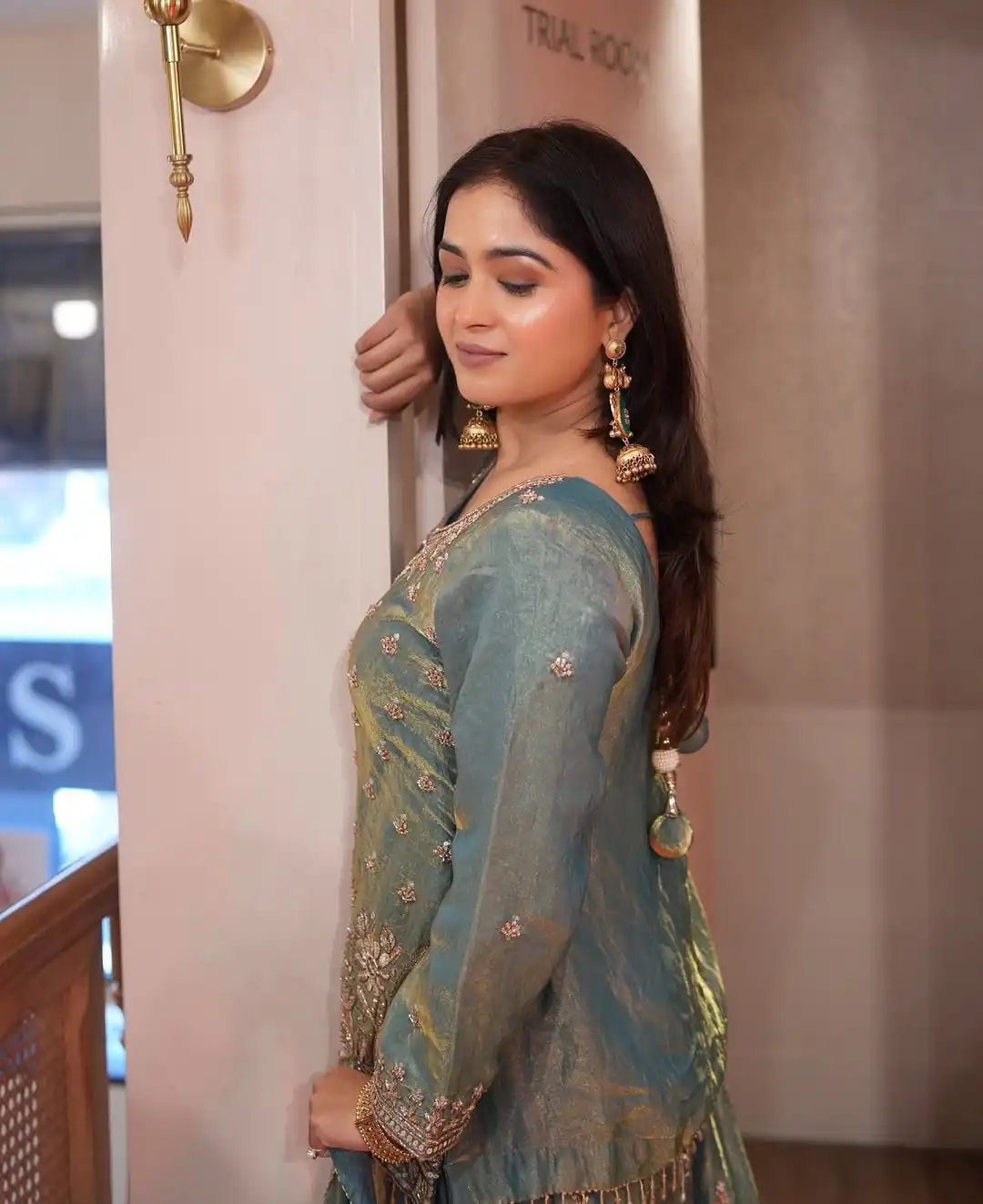 Grand Sky Blue Fendy Silk Sequence Work Salwar Suit - Image 2