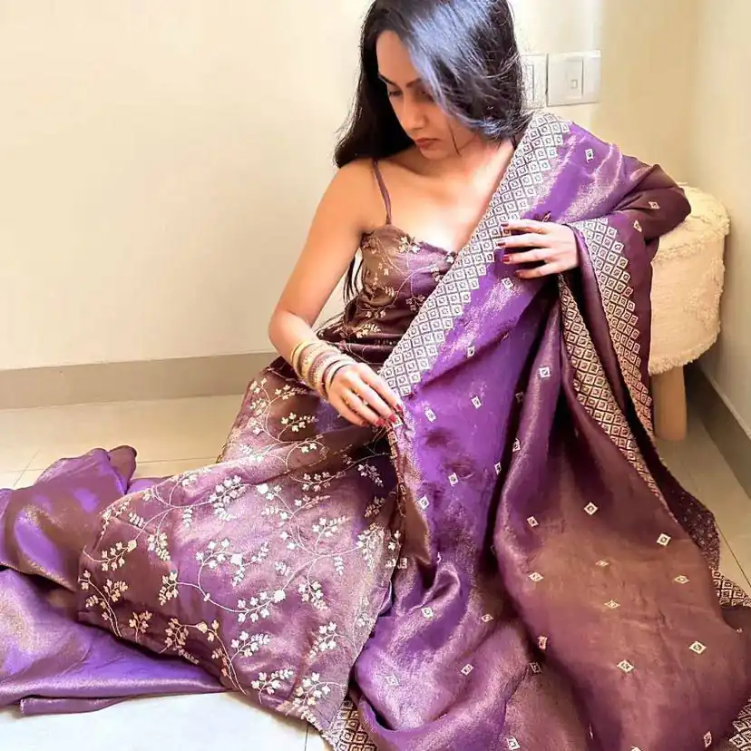 Lovely Lavender Zimmy Silk Sequence Work Salwar Suit - Image 2