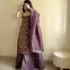 Lovely Lavender Zimmy Silk Sequence Work Salwar Suit