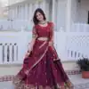 Majestic Maroon Fendi Silk Embroider Work Lehenga Choli