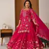 Superb Pink Chinon Silk Embroider Work Salwar Suit