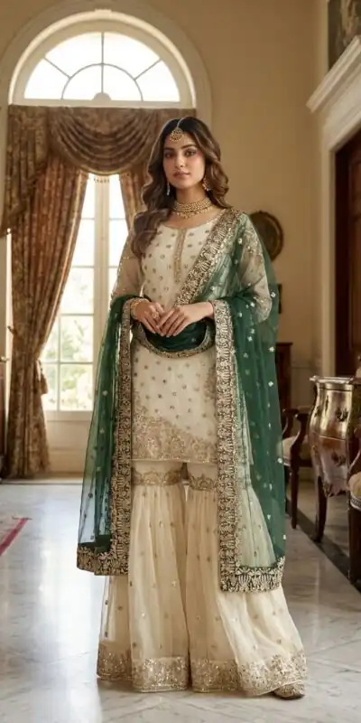 Green Fendy Silk Embroider Work Salwar Suit