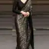 Black Georgette With Sequence All Over Saree