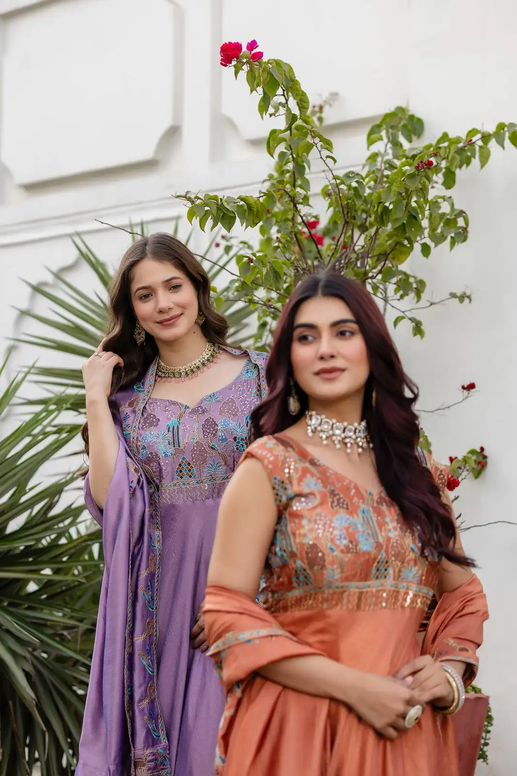 Lavender Vichitra Silk Embroider Work Gown - Image 13