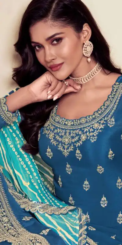 FC 72961 Blue Viscous Chinon Salwar Suit with Lace Work & Embroidery Work. Exclusive Offer ₹2549. Delivery 4-6 Working Days. Shop now. | Jump Suits, Straight Suits, Casual Suits, Creative suits, Designer Suits, Palazzo Suits, Party Wear Suits, Patiala Suits, Salwar suit
