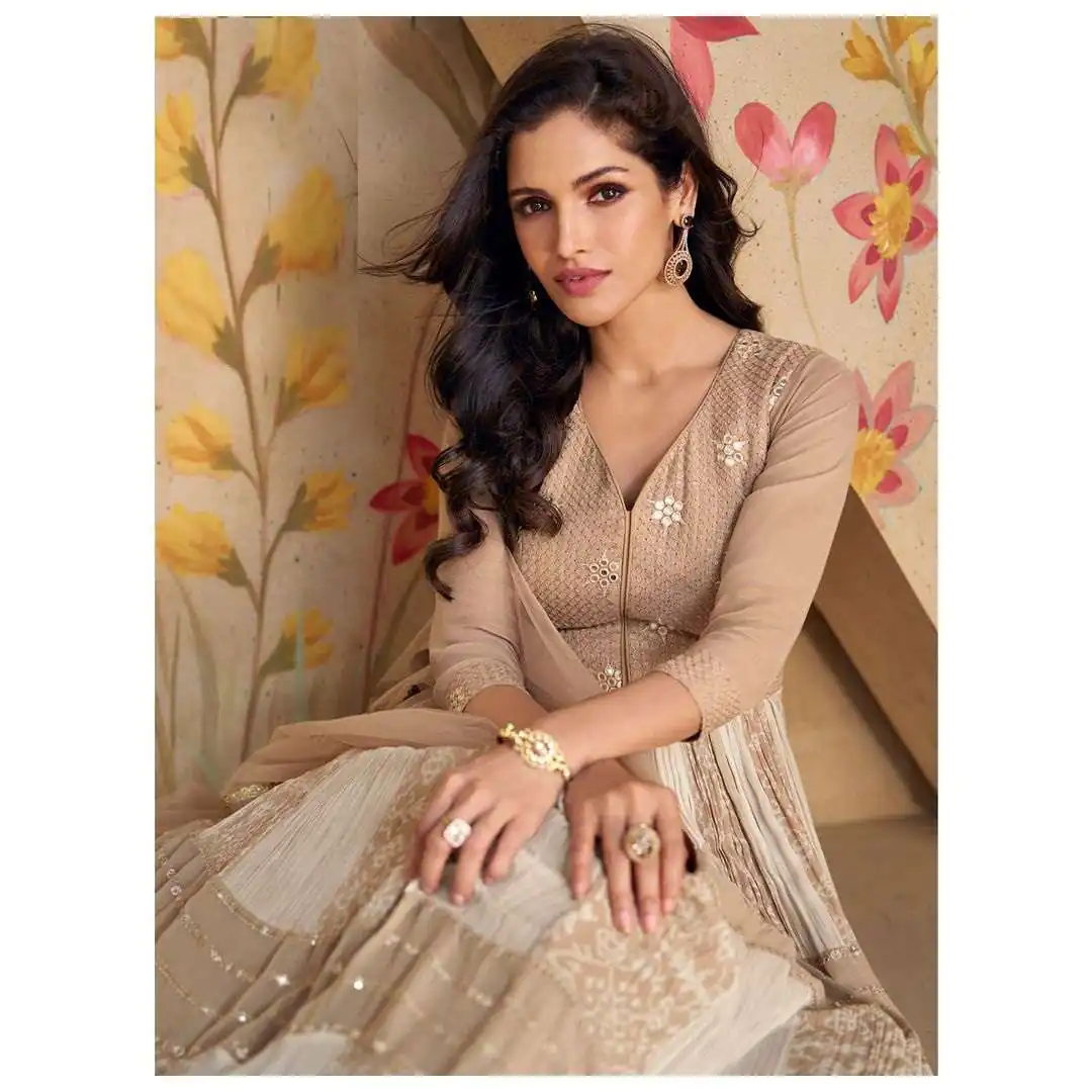 FC 5502 Cream Color Dual Tone Star Georgette Salwar Suit with Embroidery Work. Affordable Price ₹2649. Delivery 4-6 Working Days. Shop now. | Jump Suits, Straight Suits, Casual Suits, Creative suits, Designer Suits, Palazzo Suits, Party Wear Suits, Patiala Suits, Salwar suit