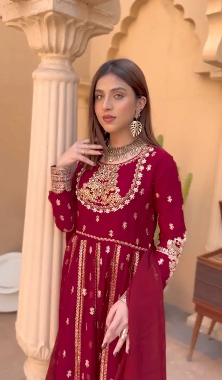 WW 1206 Red Color Fox Blooming Georgette Gown with Lace Work. Affordable Price ₹2399. Delivery 4-6 Working Days. Shop now. | Bollywood Gowns, Creative Gowns, Designer Gowns, Embroidered Gowns, Gowns, Party Wear Gowns