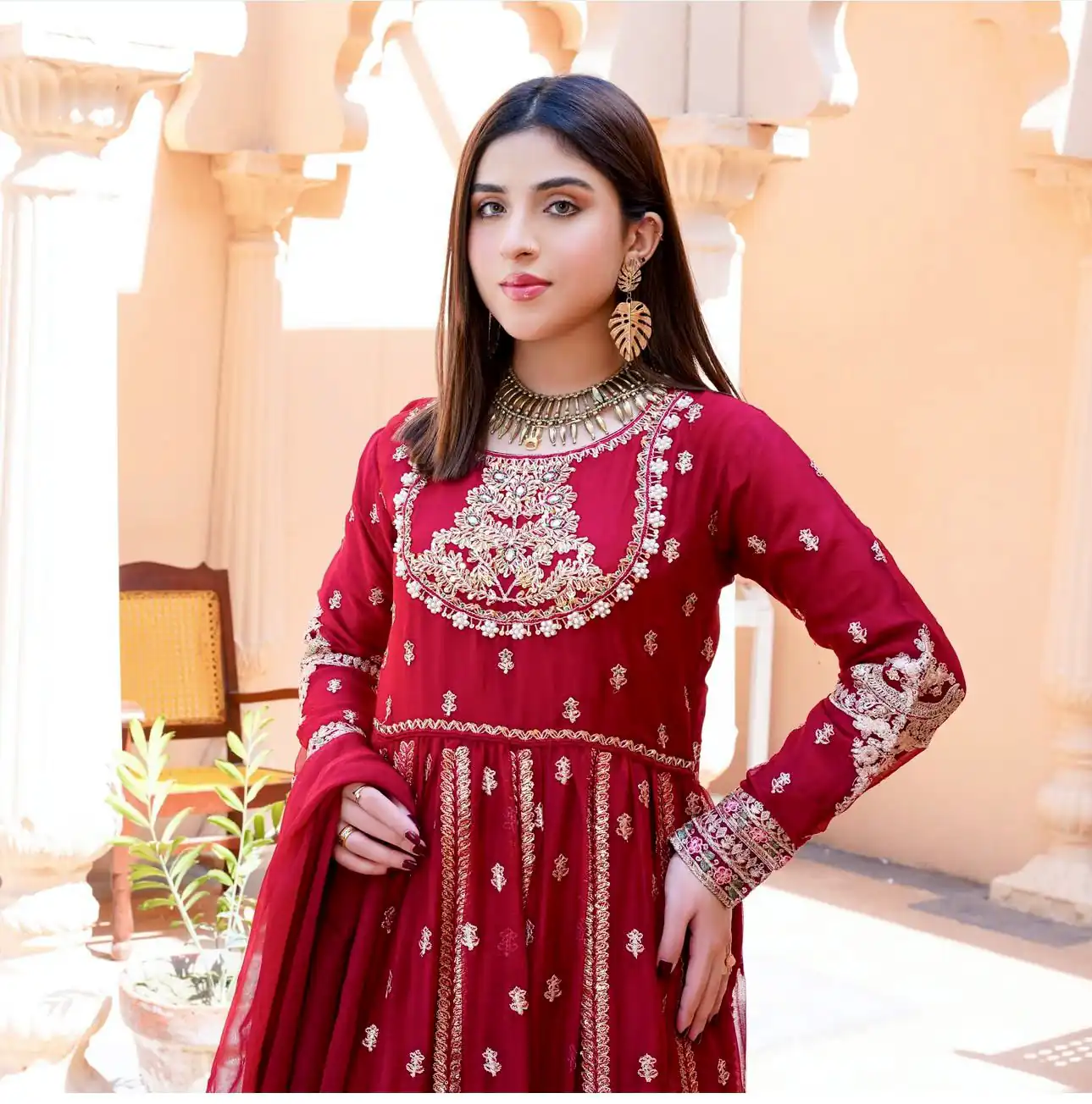 WW 1206 Red Color Fox Blooming Georgette Gown with Lace Work. Affordable Price ₹2399. Delivery 4-6 Working Days. Shop now. | Bollywood Gowns, Creative Gowns, Designer Gowns, Embroidered Gowns, Gowns, Party Wear Gowns