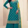 FC 72961 Teal Viscous Chinon Salwar Suit with Lace Work & Embroidery Work. Exclusive Offer ₹2549. Delivery 4-6 Working Days. Shop now. | Jump Suits, Straight Suits, Casual Suits, Creative suits, Designer Suits, Palazzo Suits, Party Wear Suits, Patiala Suits, Salwar suit