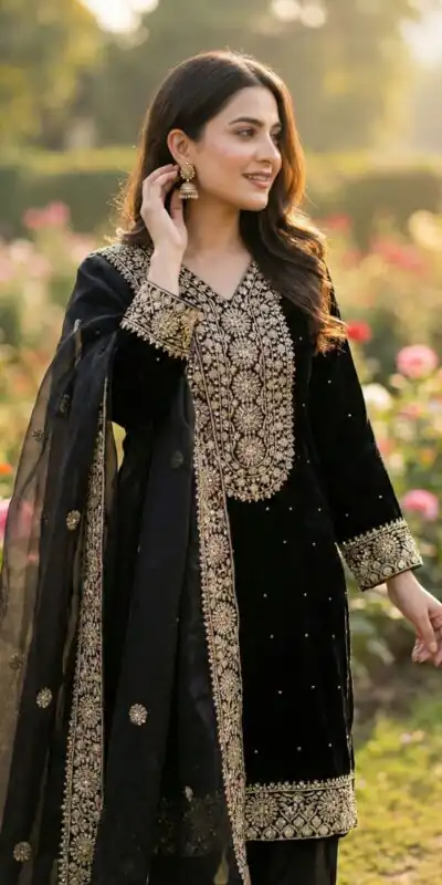 JF 040 Black Fendy Silk Salwar Suitwith Embroidery Work & Lace Work. Now at just ₹2049. Delivery 4-6 Working Days. Shop now. | Jump Suits, Straight Suits, Casual Suits, Creative suits, Designer Suits, Palazzo Suits, Party Wear Suits, Patiala Suits, Salwar suit