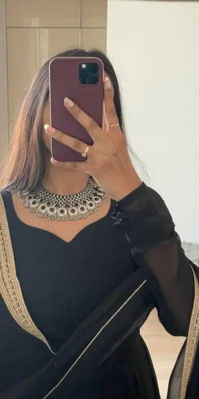 FB L226 Black Faux Georgette Gown Perfect for Wedding, Party, Makar Sankranti, Karwa Chauth, Ethnic Day – . Now at just ₹1799. Delivery 4-6 Working D | Bollywood Gowns, Creative Gowns, Designer Gowns, Embroidered Gowns, Gowns, Party Wear Gowns