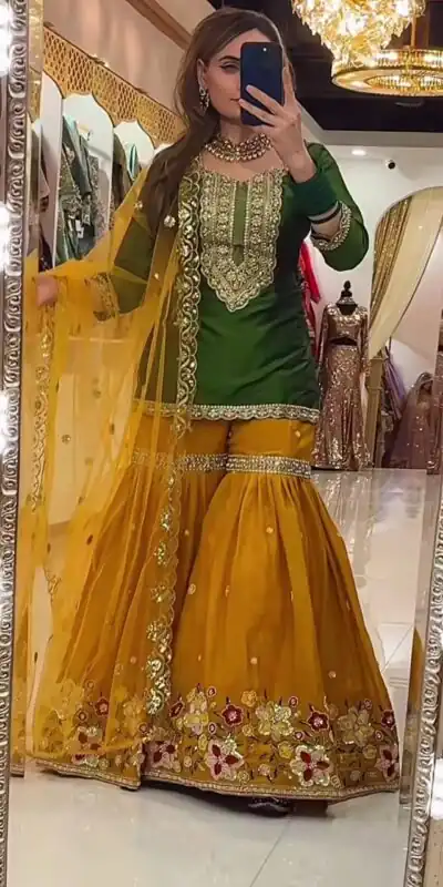 NF 1272 Green Faux Georgette Gown Perfect for Wedding, Party, Makar Sankranti, Karwa Chauth, Ethnic Day – . Now at just ₹2449. Delivery 4-6 Working D | Jump Suits, Straight Suits, Casual Suits, Creative suits, Designer Suits, Palazzo Suits, Party Wear Suits, Patiala Suits, Salwar suit