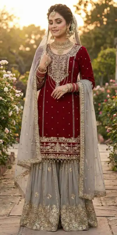 SR 1706 Maroon Faux Georgette Gown Perfect for Wedding, Party, Makar Sankranti, Karwa Chauth, Ethnic Day – . Now at just ₹1949. Delivery 4-6 Working D | Jump Suits, Straight Suits, Casual Suits, Creative suits, Designer Suits, Palazzo Suits, Party Wear Suits, Patiala Suits, Salwar suit