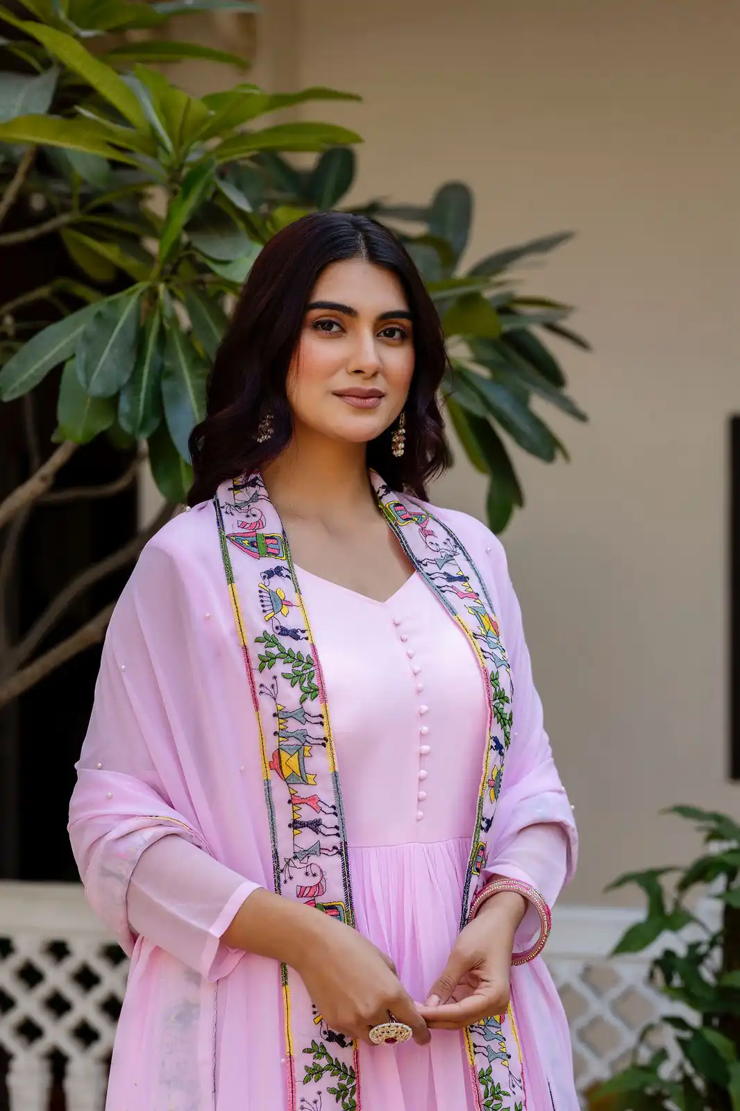 RR 41 Pink Faux Georgette Gown Perfect for Wedding, Party, Makar Sankranti, Karwa Chauth, Ethnic Day – . Now at just ₹2599. Delivery 4-6 Working D | Bollywood Gowns, Creative Gowns, Designer Gowns, Embroidered Gowns, Gowns, Party Wear Gowns