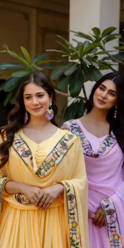 RR 41 Pink Faux Georgette Gown Perfect for Wedding, Party, Makar Sankranti, Karwa Chauth, Ethnic Day – . Now at just ₹2599. Delivery 4-6 Working D | Bollywood Gowns, Creative Gowns, Designer Gowns, Embroidered Gowns, Gowns, Party Wear Gowns