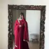 FB L226 Red Faux Georgette Gown Perfect for Wedding, Party, Makar Sankranti, Karwa Chauth, Ethnic Day – . Now at just ₹1799. Delivery 4-6 Working D | Bollywood Gowns, Creative Gowns, Designer Gowns, Embroidered Gowns, Gowns, Party Wear Gowns