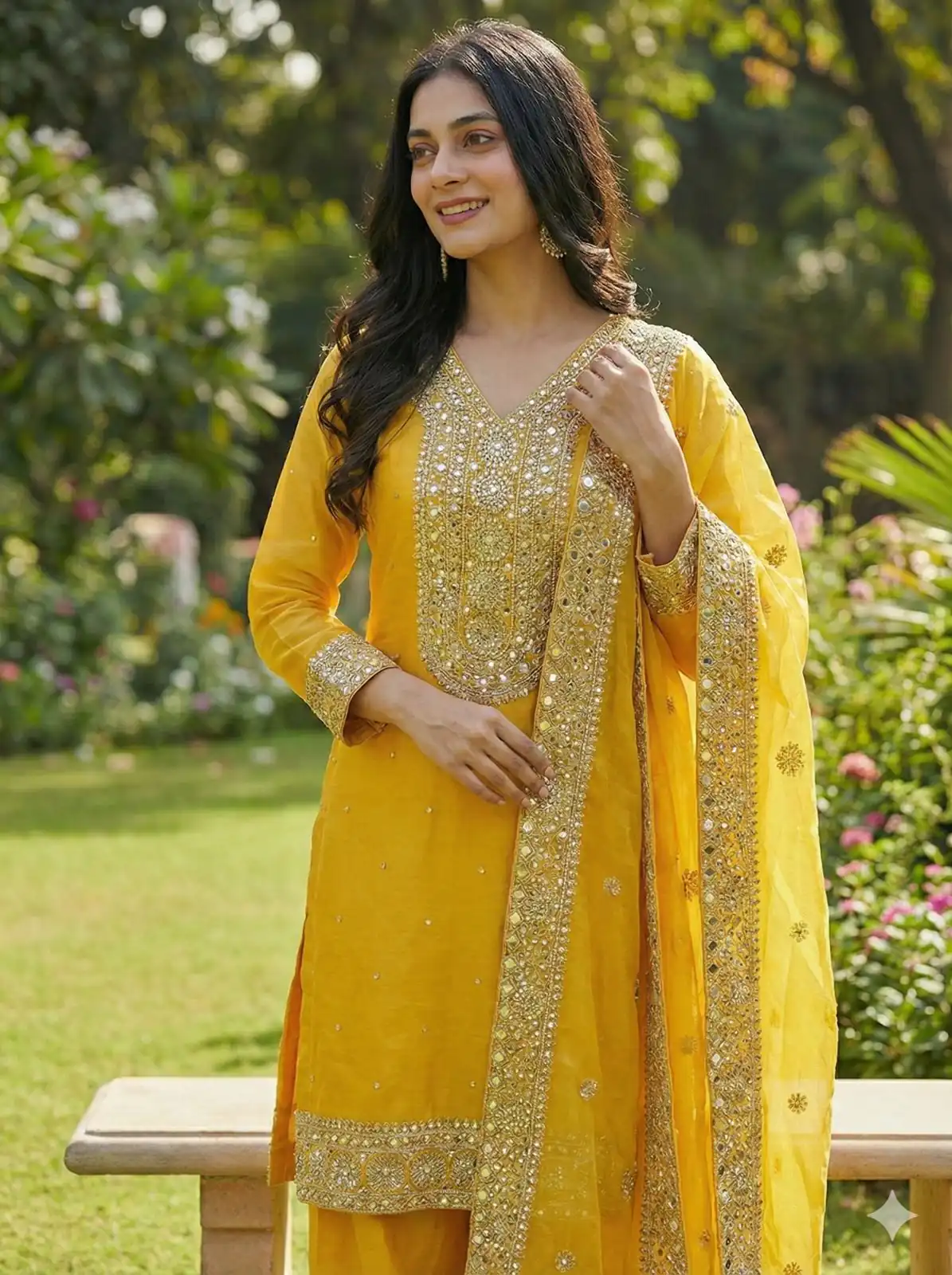 JF 040 Yellow Fendy Silk Salwar Suitwith Embroidery Work & Lace Work. Now at just ₹2049. Delivery 4-6 Working Days. Shop now. | Jump Suits, Straight Suits, Casual Suits, Creative suits, Designer Suits, Palazzo Suits, Party Wear Suits, Patiala Suits, Salwar suit