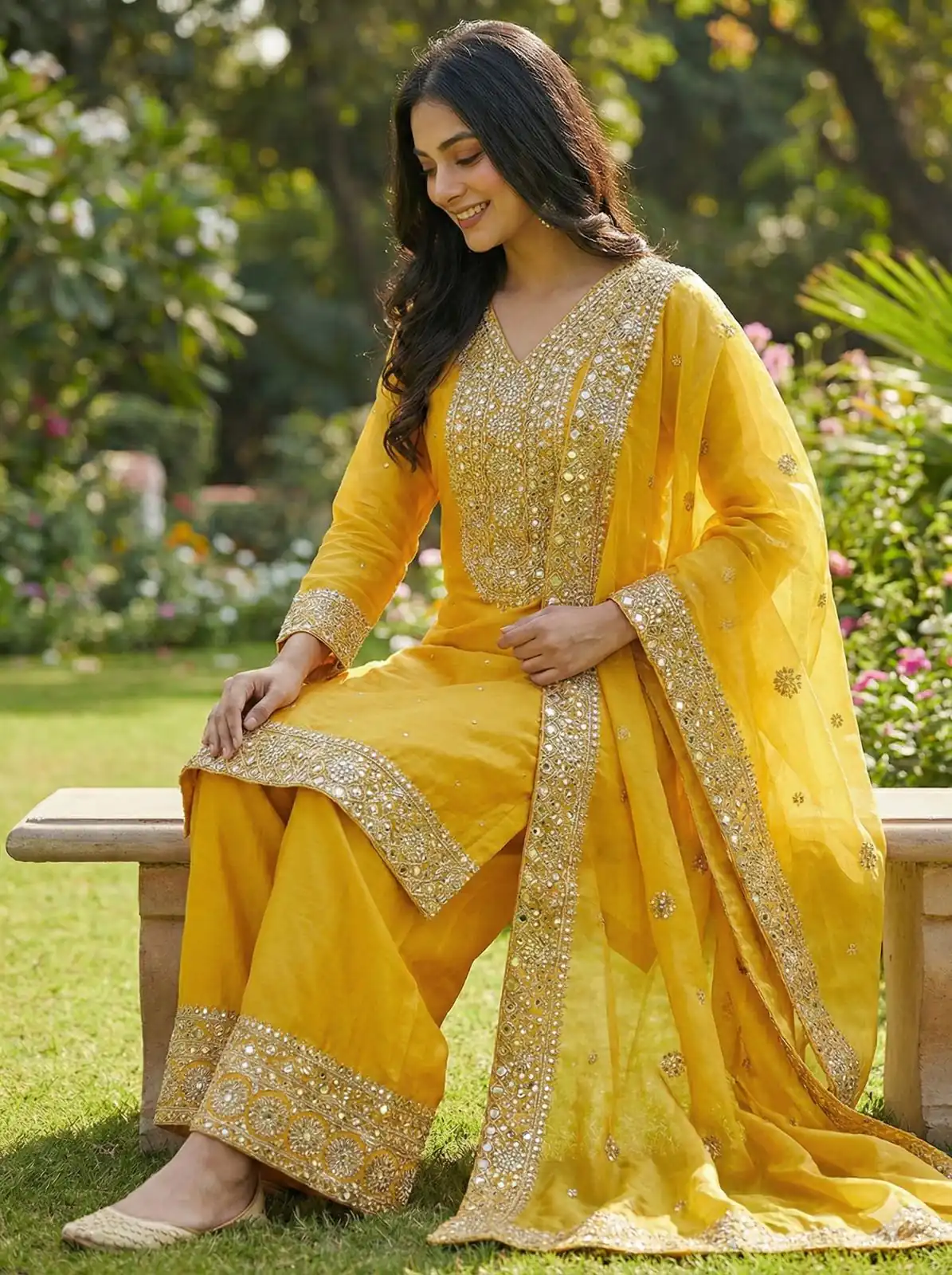 JF 040 Yellow Fendy Silk Salwar Suitwith Embroidery Work & Lace Work. Now at just ₹2049. Delivery 4-6 Working Days. Shop now. | Jump Suits, Straight Suits, Casual Suits, Creative suits, Designer Suits, Palazzo Suits, Party Wear Suits, Patiala Suits, Salwar suit