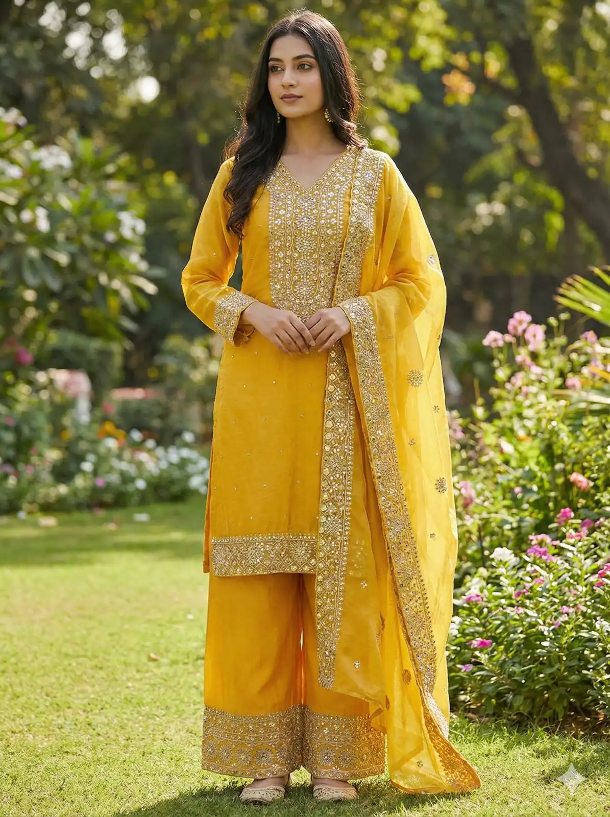 JF 040 Yellow Fendy Silk Salwar Suitwith Embroidery Work & Lace Work. Now at just ₹2049. Delivery 4-6 Working Days. Shop now. | Jump Suits, Straight Suits, Casual Suits, Creative suits, Designer Suits, Palazzo Suits, Party Wear Suits, Patiala Suits, Salwar suit
