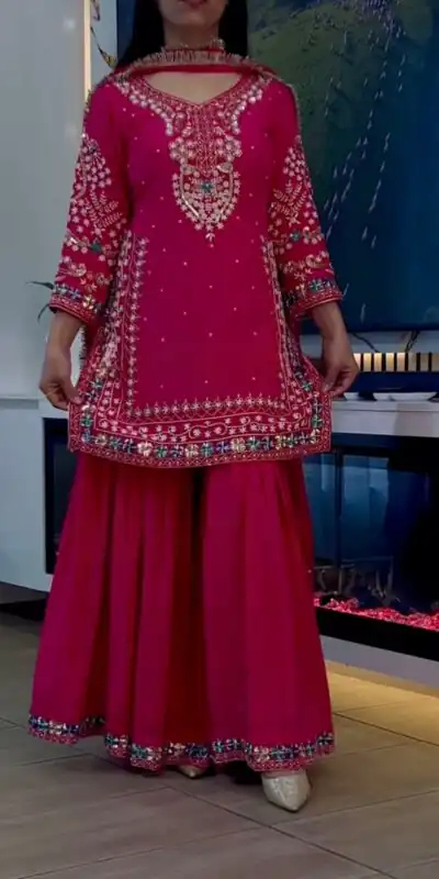 MF 457 Pink Color Chinon Silk Salwar Suit with Embroidery Work. Online Get it for ₹2149. Delivery 4-6 Working Days. Shop now. | Jump Suits, Straight Suits, Casual Suits, Creative suits, Designer Suits, Palazzo Suits, Party Wear Suits, Patiala Suits, Salwar suit