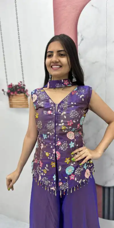 PC 551 Purple Tissue Simmer Salwar Suit with Embroidery Work. Affordable Price ₹2549. Delivery 4-6 Working Days. Shop now. | Jump Suits, Straight Suits, Casual Suits, Creative suits, Designer Suits, Palazzo Suits, Party Wear Suits, Patiala Suits, Salwar suit