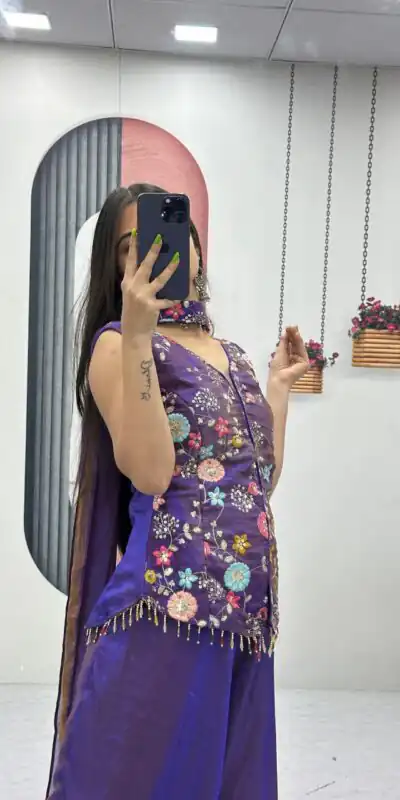 PC 551 Purple Tissue Simmer Salwar Suit with Embroidery Work. Affordable Price ₹2549. Delivery 4-6 Working Days. Shop now. | Jump Suits, Straight Suits, Casual Suits, Creative suits, Designer Suits, Palazzo Suits, Party Wear Suits, Patiala Suits, Salwar suit