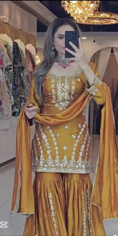 ND 5036 Yellow Color Chinon Silk Salwar Suit with Embroidery Work. Online Get it for ₹2149. Delivery 4-6 Working Days. Shop now. | Jump Suits, Straight Suits, Casual Suits, Creative suits, Designer Suits, Palazzo Suits, Party Wear Suits, Patiala Suits, Salwar suit