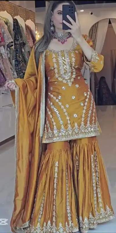 ND 5036 Yellow Color Chinon Silk Salwar Suit with Embroidery Work. Online Get it for ₹2149. Delivery 4-6 Working Days. Shop now. | Jump Suits, Straight Suits, Casual Suits, Creative suits, Designer Suits, Palazzo Suits, Party Wear Suits, Patiala Suits, Salwar suit