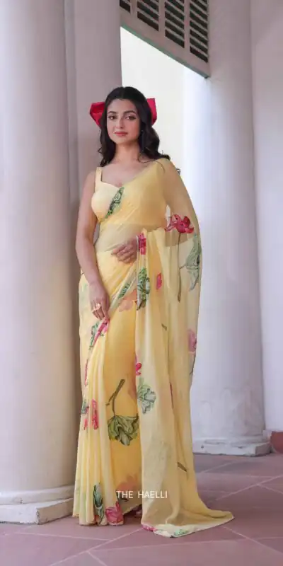 NC 5497 Yellow Soft Tebby Silk Saree. Perfect for Wedding, Party, Onam, Family Gatherings, Mehendi – Festive Deal ₹2049. Delivery 4-6 Working Days | Bollywood Sarees, Creative Sarees, Designer Sarees, Embroidered Sarees, Ethnic Saree, Modern Digital sarees, Party Wear Sarees, Sarees