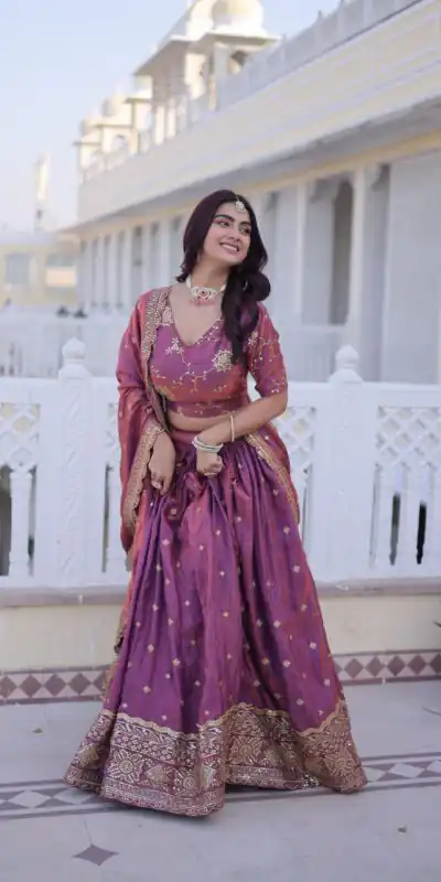 KA 5066 Purple Ysl Silk Lehenga Choli Perfect for Wedding, Party, Lohri, Pongal, Engagement – . Now at just ₹2649. Delivery 4-6 Working Days. Shop now. | Bollywood Lehenga, Creative Lehenga, Designer Lehenga, Embroidered Lehenga, Lehenga, Party Wear Lehenga